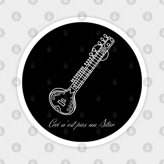 ceci nest pas un sitar (white edition) Magnet by firstsapling@gmail.com